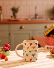 Textured Hearts Ceramic Mug