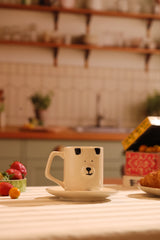 Polar Bear Face Mug & Saucer Set