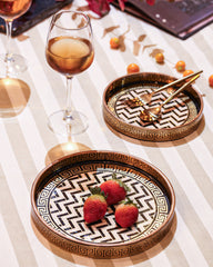 Greek Key Pattern Serving Tray Set