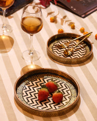 Greek Key Pattern Serving Tray Set