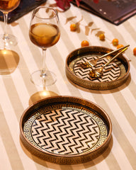 Greek Key Pattern Serving Tray Set