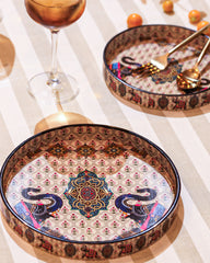 Medallion Print Serving Tray Set