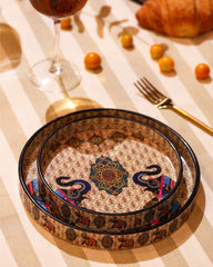 Medallion Print Serving Tray Set