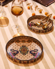 Medallion Print Serving Tray Set