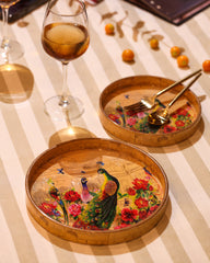 Peacock Garden Serving Tray Set