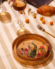 Peacock Garden Serving Tray Set