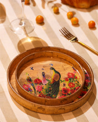 Peacock Garden Serving Tray Set