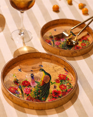 Peacock Garden Serving Tray Set