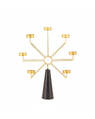 Modern 7-Cup Gold Metal Ferris Wheel Tealight Holder