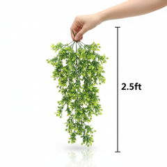 Artificial Hanging Velvet Boxwood Leaf Bush - 2.2 Feet