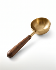 Traditional Brass Tadka Pan with Wooden Handle