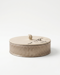 Enamel Finish Roti Box with Wooden Lid