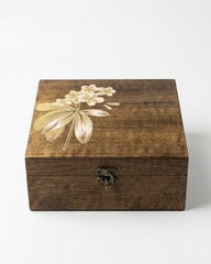 Handpainted Keepsake Wooden Box – Enamel Art Finish