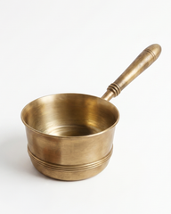 Traditional Brass Tea Pan with Wooden Handle