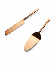 Modern Rose Gold Cake Server Set – Set of Two