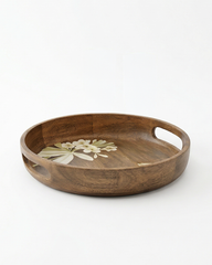 Classic Circular Wooden Serving Tray