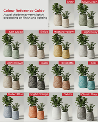 Leaf Fiberglass Planter – Grey Beige Textured Finish