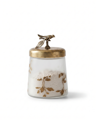 Frosted Glass Storage Jar with Wooden Lid