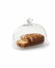 Glass Cloche with Oval Wooden Base