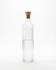 Elegant Ribbed Glass Water Bottle