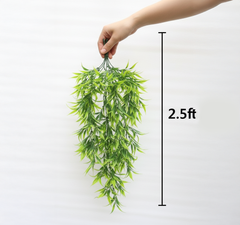 Artificial Hanging Velvet Willow Leaf Bush - 2.2 Feet