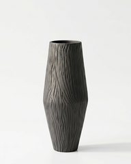 Celeste Flow Fiberglass Planter – Matte Black Textured Finish
