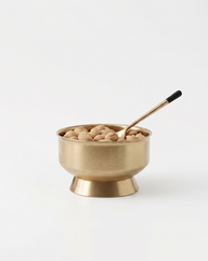 Gold Brass Dessert Bowl with Spoon Set