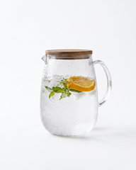 Glass Jug with Wooden Lid