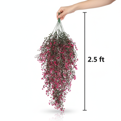 Artificial Hanging Baby Tears Vine - 2.5ft Pink with Green Stems