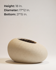 Patato-D Fiberglass Planter – Oyster White | Sculptural Form