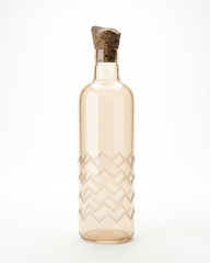 extured Glass Water Bottle with Wooden Stopper