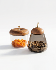 Pear & Apple Glass Storage Jars Set of 2