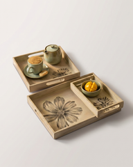 Artisan Wooden Tray Set – Set of Three