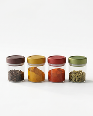 Glass Storage Jars with Wooden Lid – Set of 4