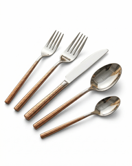 Contemporary Silver Hammered Cutlery Set – Set of Five