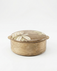Traditional Wooden Roti Box with Lid