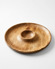 Wooden Dip Bowl Serving Platter