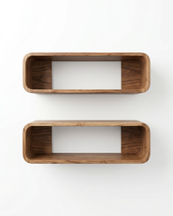 Modern Boxy Wooden Wall Shelf