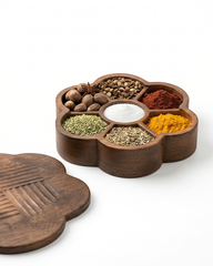 Traditional Wooden Masala Box