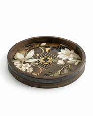Elegant Wooden Round Serving Tray