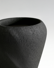 Aurelia Twist Fiberglass Planter – Matte Black Textured Finish