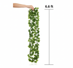 Artificial Lush Hanging Leaf Garland - 6.6ft Green Decorative Vine