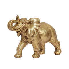 Decorative Golden Polyresin Elephant Figurine (Large)