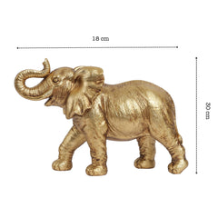 Decorative Golden Polyresin Elephant Figurine (Large)