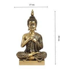 Ornate Joyful Sitting Buddha Figurine (Large)