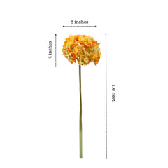 Artificial Hydrangea Flower Sticks (3 Sticks, 50 cm, Yellow)