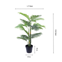 Artificial Areca Palm Plant in Black Pot (100 cm)