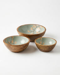 Elegant Enamel Bowl Set – Set of Three