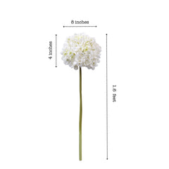 Artificial Hydrangea Flower Sticks (3 Sticks, 50 cm, White)