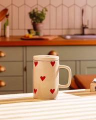 Heartwarming Ceramic Tea Mug with Lid